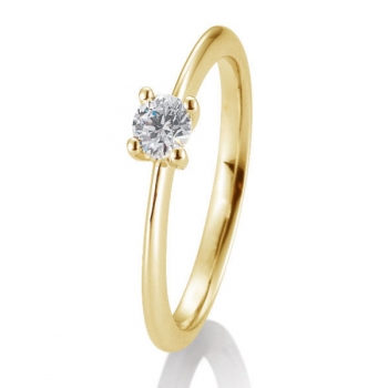 Antragsring | Solitaire Ring Gelbgold mit 0,40 ct W/SI